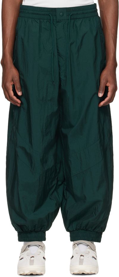Y-3 Y-3 Green Raw Edge 3 Stripes Nylon Shell Track Pants