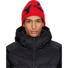 Y-3 Y-3 Red Graphic Logo Beanie