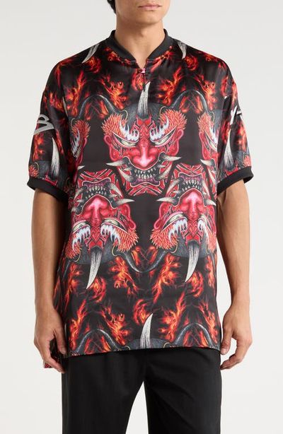 Y-3 Y-3 Satin Yaksha Graphic Jersey Polo