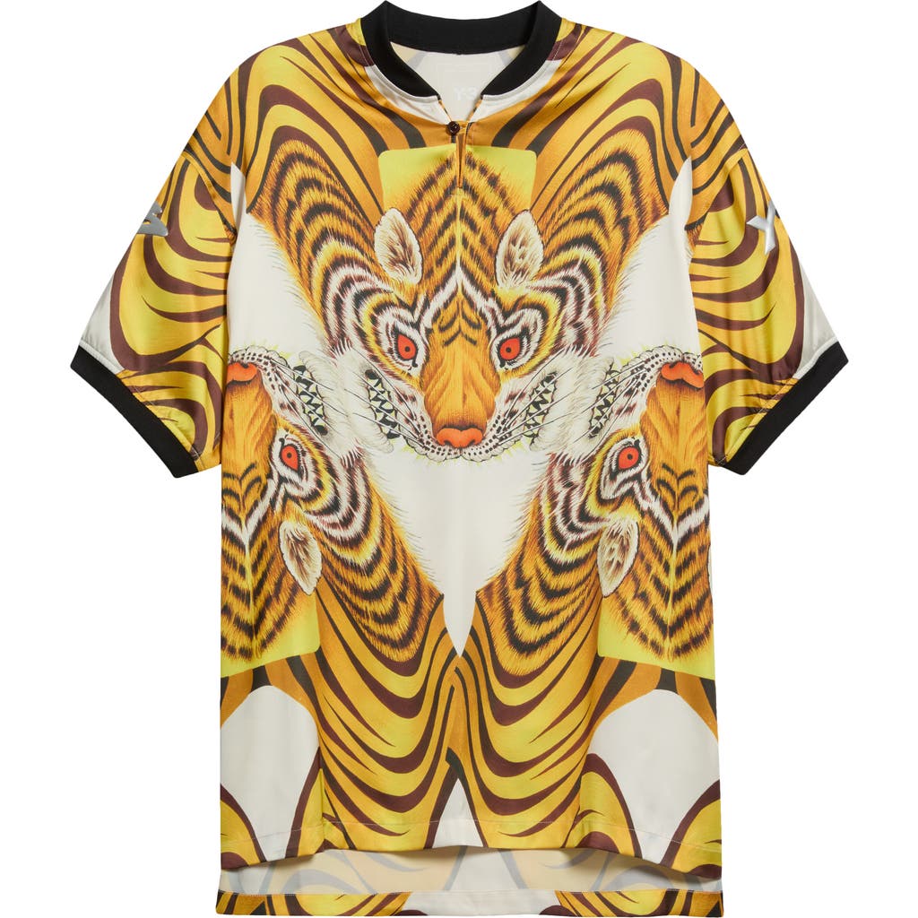 Y-3 Y-3 Tiger Graphic Satin Jersey Polo