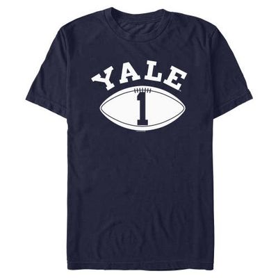 Yale University Yale University Men's Football Number One Short Sleeve Graphic T-Shirt