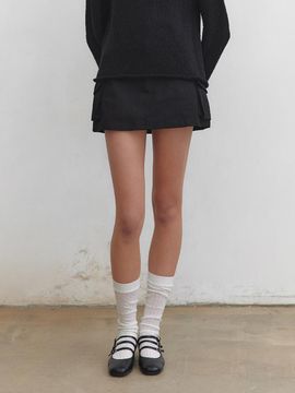 YAN13 CARGO COTTON SKIRT [BLACK]
