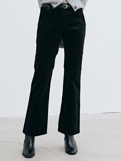 YAN13 CLASSIC CORDUROY BOOTCUT PANTS_CLASSIC BLACK