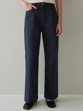 YAN13 COTTON COLOR PANTS_NAVY