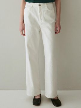 YAN13 COTTON COLOR PANTS_WHITE