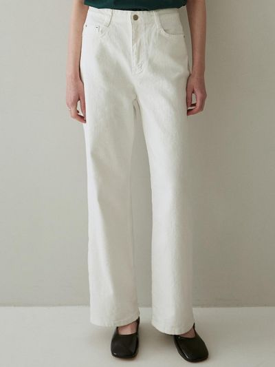 YAN13 COTTON COLOR PANTS_WHITE