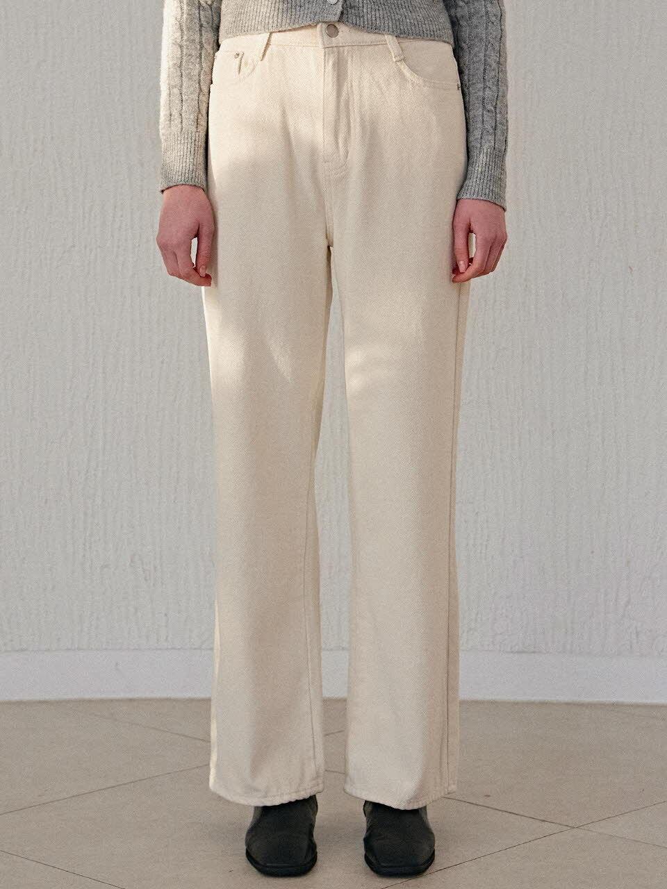 YAN13 COTTON WARM PANTS_LIGHT BEIGE