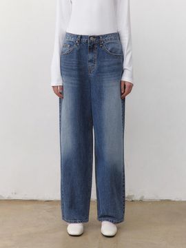 YAN13 Curved Denim Pants [Blue]