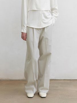 YAN13 EVER COTTON WIDE PANTS [LIGHT BEIGE]