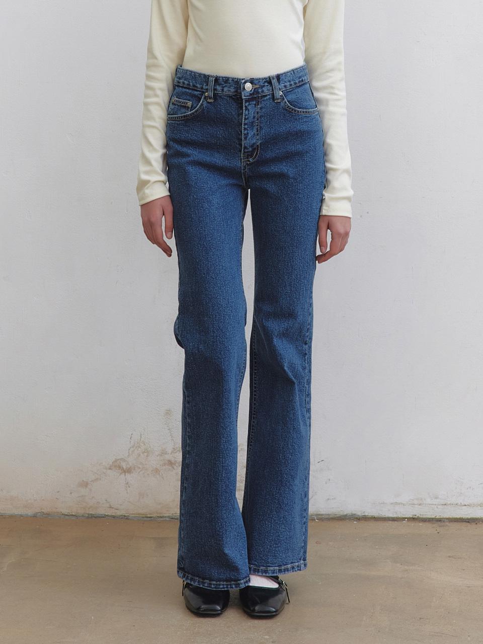 YAN13 MINIMAL SLIM LINE DENIM PANTS [BLUE]