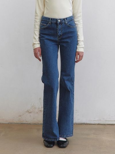 YAN13 MINIMAL SLIM LINE DENIM PANTS [BLUE]