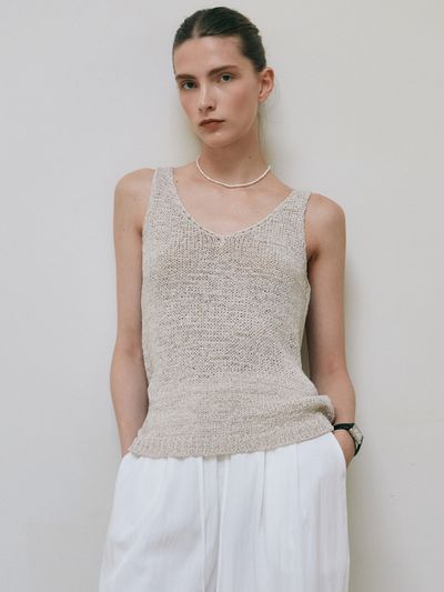 YAN13 Natural Neck Knit Sleeveless_3 COLOR