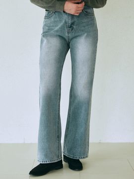YAN13 Semi Bootcut Straight Pants_Light Blue