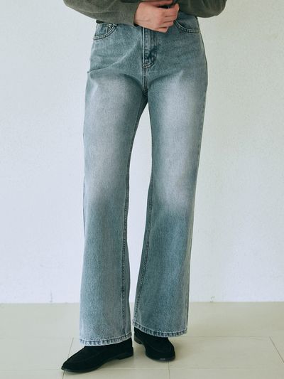 YAN13 Semi Bootcut Straight Pants_Light Blue