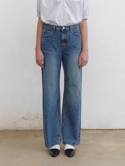 YAN13 SOFT BRUSH WASHING DENIM PANTS [BLUE]