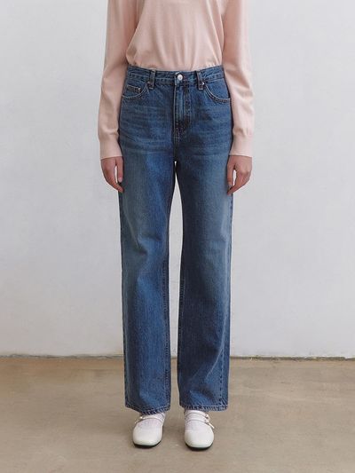YAN13 SOFT WASHING STRAIGHT DENIM [BLUE]