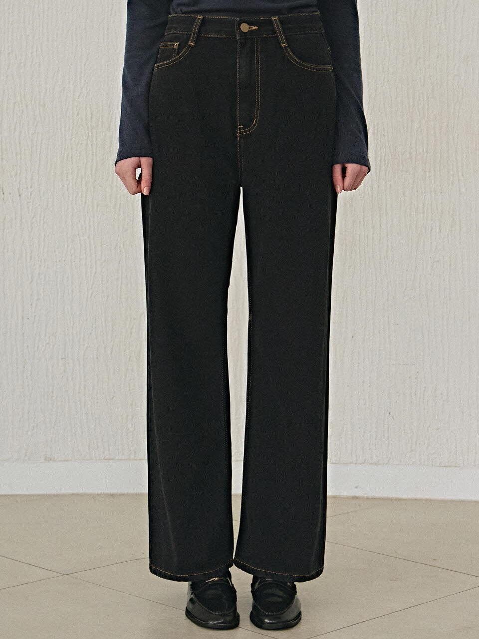 YAN13 STANDARD HIGHWAIST PANTS_BLACK DENIM
