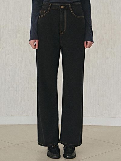 YAN13 STANDARD HIGHWAIST PANTS_BLACK DENIM