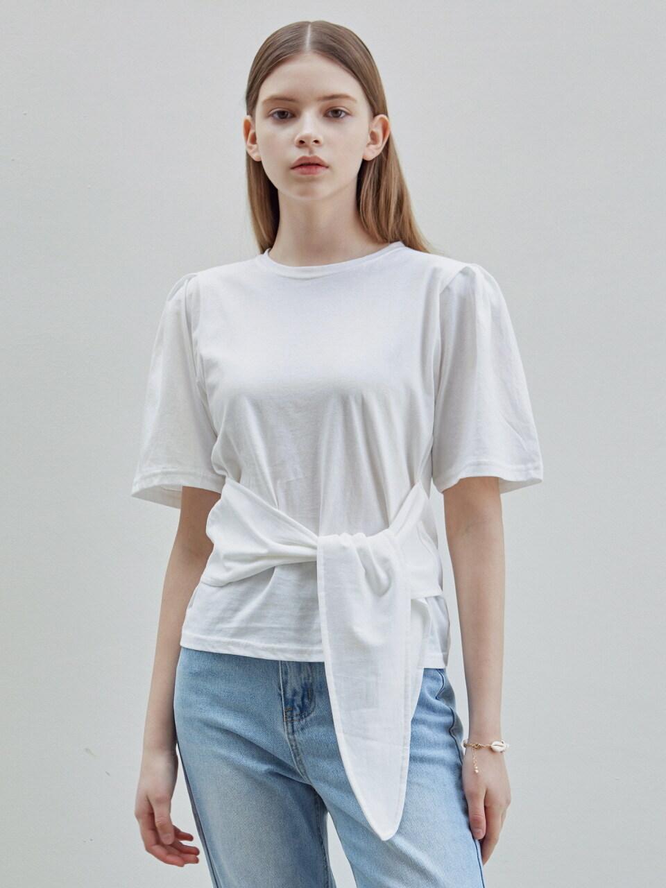 YAN13 TIE ROUND HALF T-SHIRT