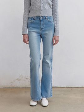 YAN13 WASHING VINTAGE FLARED JEAN [LIGHT BLUE]