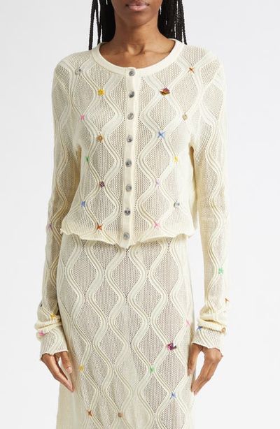 YanYan YanYan Cotton Lattice Stitch Cardigan