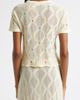 YanYan YanYan Cotton Short Sleeve Lattice Stitch Sweater - 2