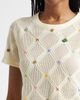 YanYan YanYan Cotton Short Sleeve Lattice Stitch Sweater - 4