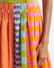 YanYan YanYan Embroidered Stripe Pleated Linen Blend Sweater Skirt - 4