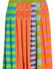 YanYan YanYan Embroidered Stripe Pleated Linen Blend Sweater Skirt - 5