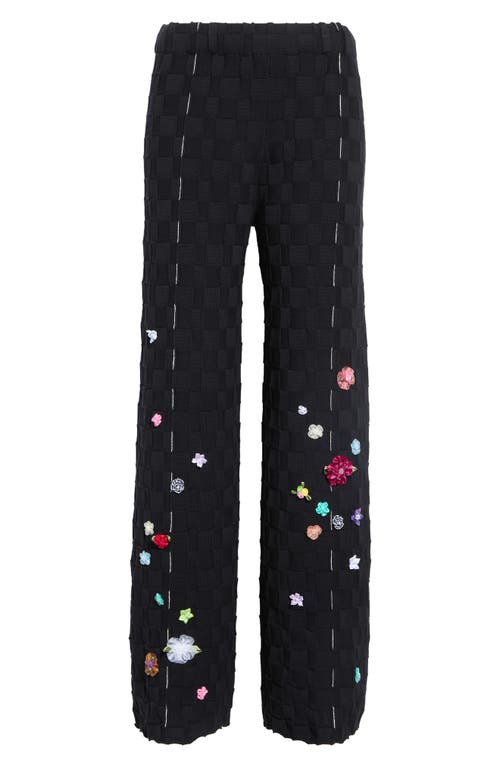 YanYan YanYan Floral Check Organic Cotton Sweater Pants