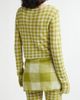 YanYan YanYan Gingham Check Wool Boatneck Sweater - 3