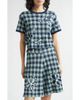 YanYan YanYan Gingham Flower Cotton & Linen Blend Jacquard Sweater - 1