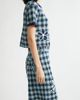 YanYan YanYan Gingham Flower Cotton & Linen Blend Jacquard Sweater - 4