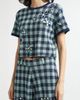 YanYan YanYan Gingham Flower Cotton & Linen Blend Jacquard Sweater - 5