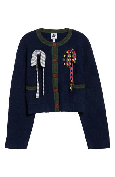 YanYan YanYan Multibows Lambswool & Cotton Cardigan
