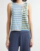 YanYan YanYan Romy Stripe Lace-Up Sleeveless Cotton Blend Sweater - 1