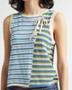 YanYan YanYan Romy Stripe Lace-Up Sleeveless Cotton Blend Sweater - 4