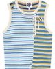 YanYan YanYan Romy Stripe Lace-Up Sleeveless Cotton Blend Sweater - 5