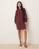 YAS YAS boho ruffle sleeve mini dress with tie waist in burgundy-Red - 2