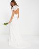 YAS Y.A.S Bridal cut out dress with full bodice and train in white - 1