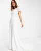 YAS Y.A.S Bridal cut out dress with full bodice and train in white - 3
