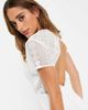 YAS Y.A.S Bridal cut out dress with full bodice and train in white - 4