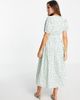 YAS Y.A.S cotton tie waist midi dress in mint floral-Multi - 2