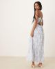 YAS YAS cross back cami maxi dress in blue and white tile print - 3