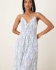 YAS YAS cross back cami maxi dress in blue and white tile print - 4