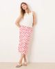 YAS YAS diagonal stripe midi skirt in pink and white-Multi - 1