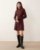 YAS YAS engineered rib knit mini dress in burgundy - 1