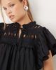 YAS YAS exagerrated frill sleeve mini dress in black - 2