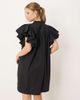 YAS YAS exagerrated frill sleeve mini dress in black - 3