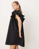 YAS YAS exagerrated frill sleeve mini dress in black - 4